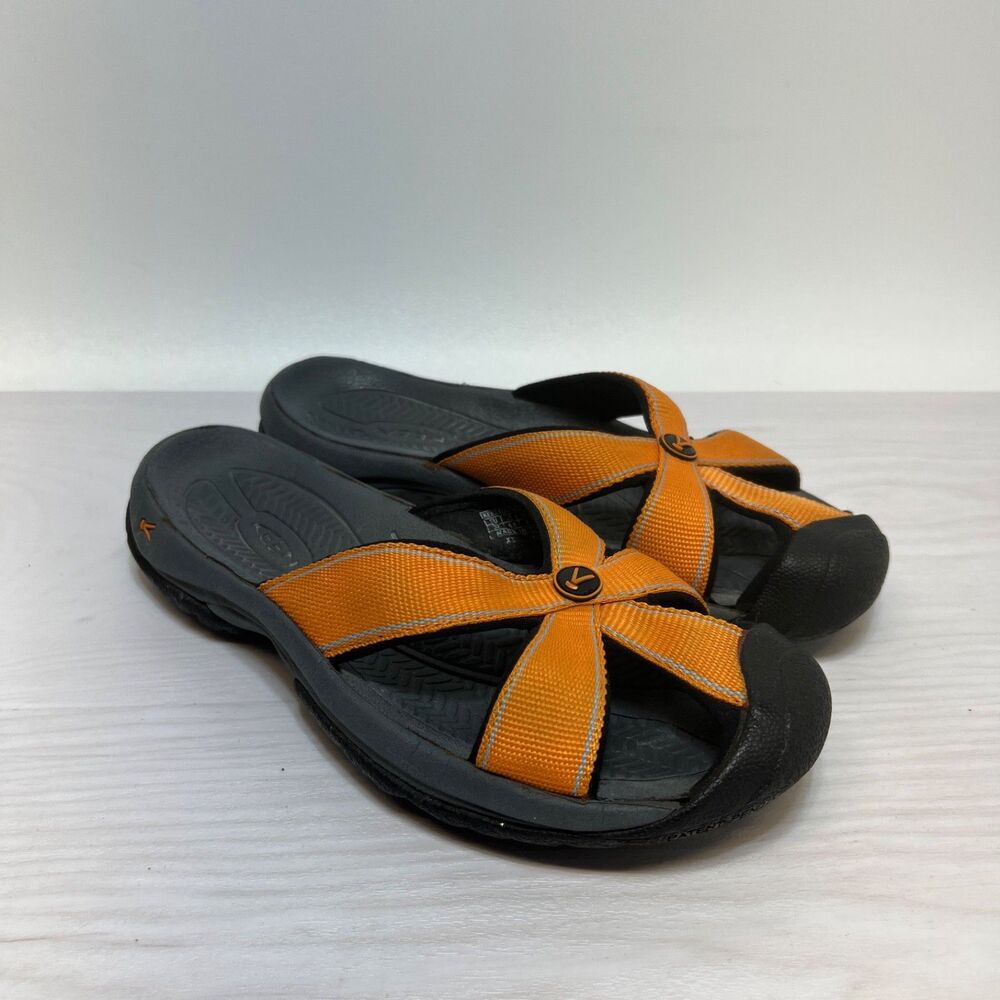 Keen Bali Sandals Women's 6.5 Orange Comfort Slide Slip On Strappy Toe Guard
